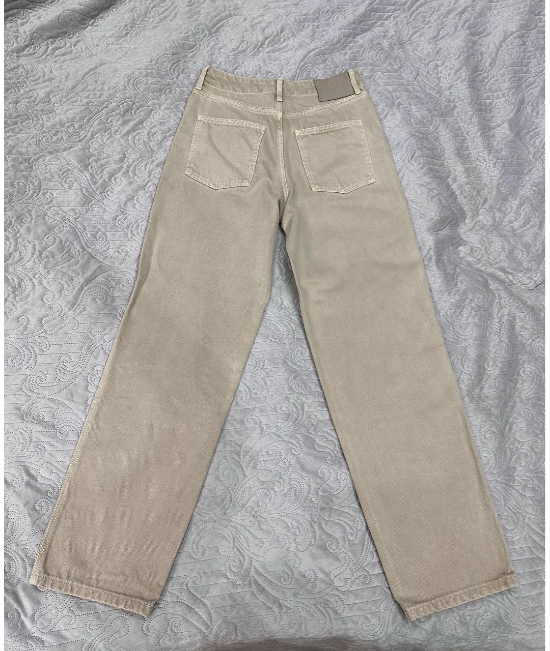 12 STOREEZ Бежевые хлопковые прямые джинсы, фото 2