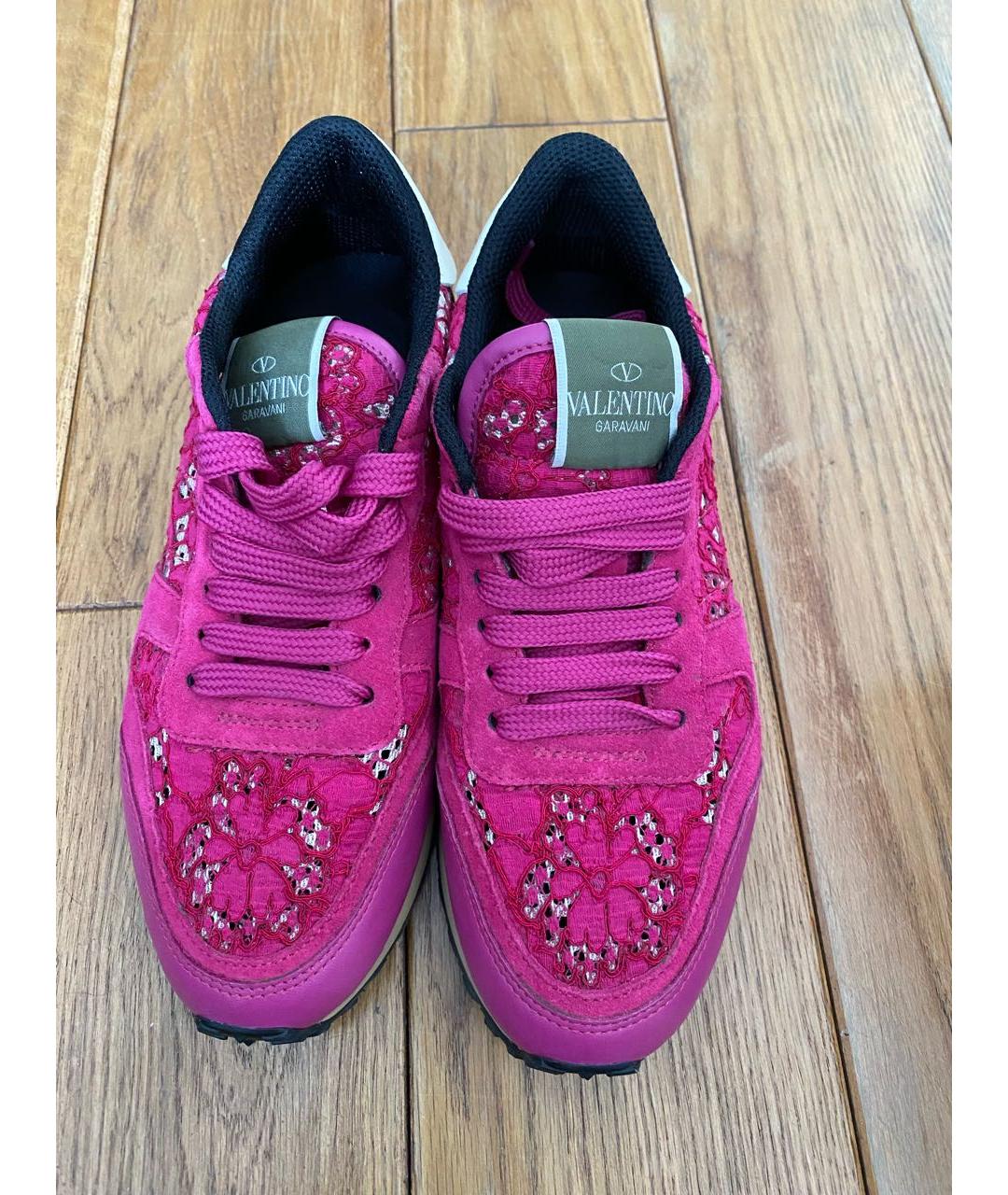 VALENTINO Розовые кожаные кроссовки, фото 2
