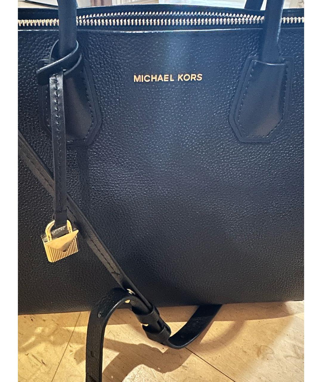 MICHAEL KORS Черная кожаная сумка через плечо, фото 3