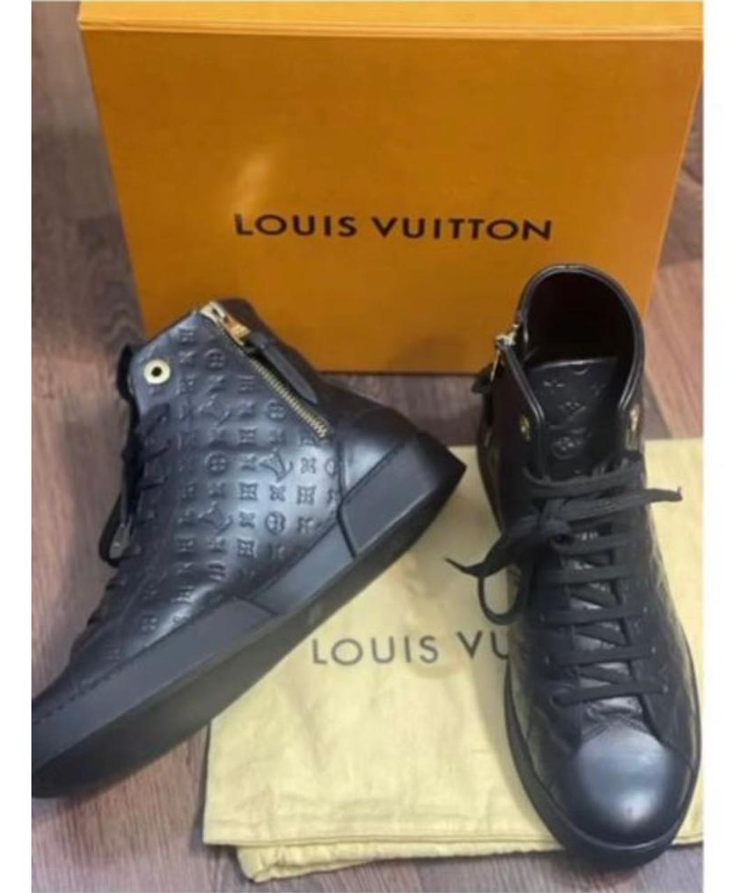 LOUIS VUITTON Черные кожаные кеды, фото 9