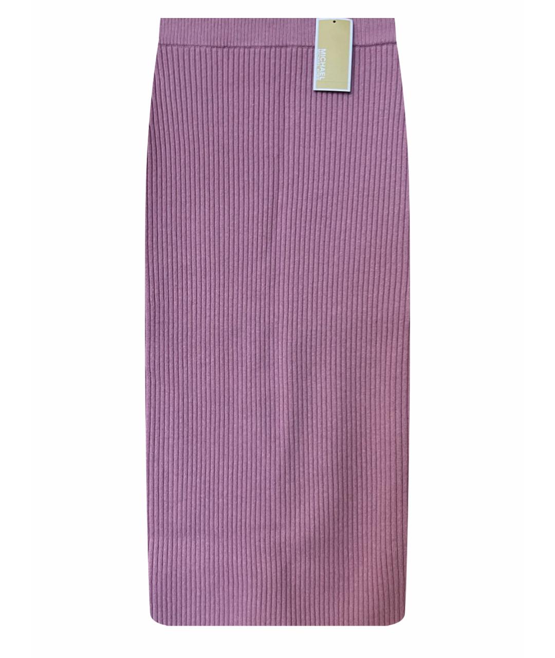 MICHAEL KORS Розовая шерстяная юбка миди, фото 1