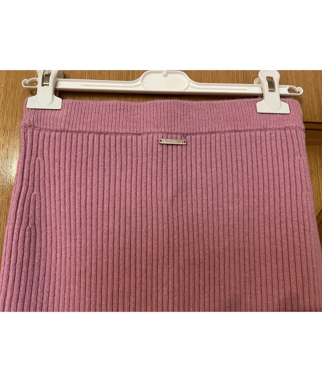 MICHAEL KORS Розовая шерстяная юбка миди, фото 3