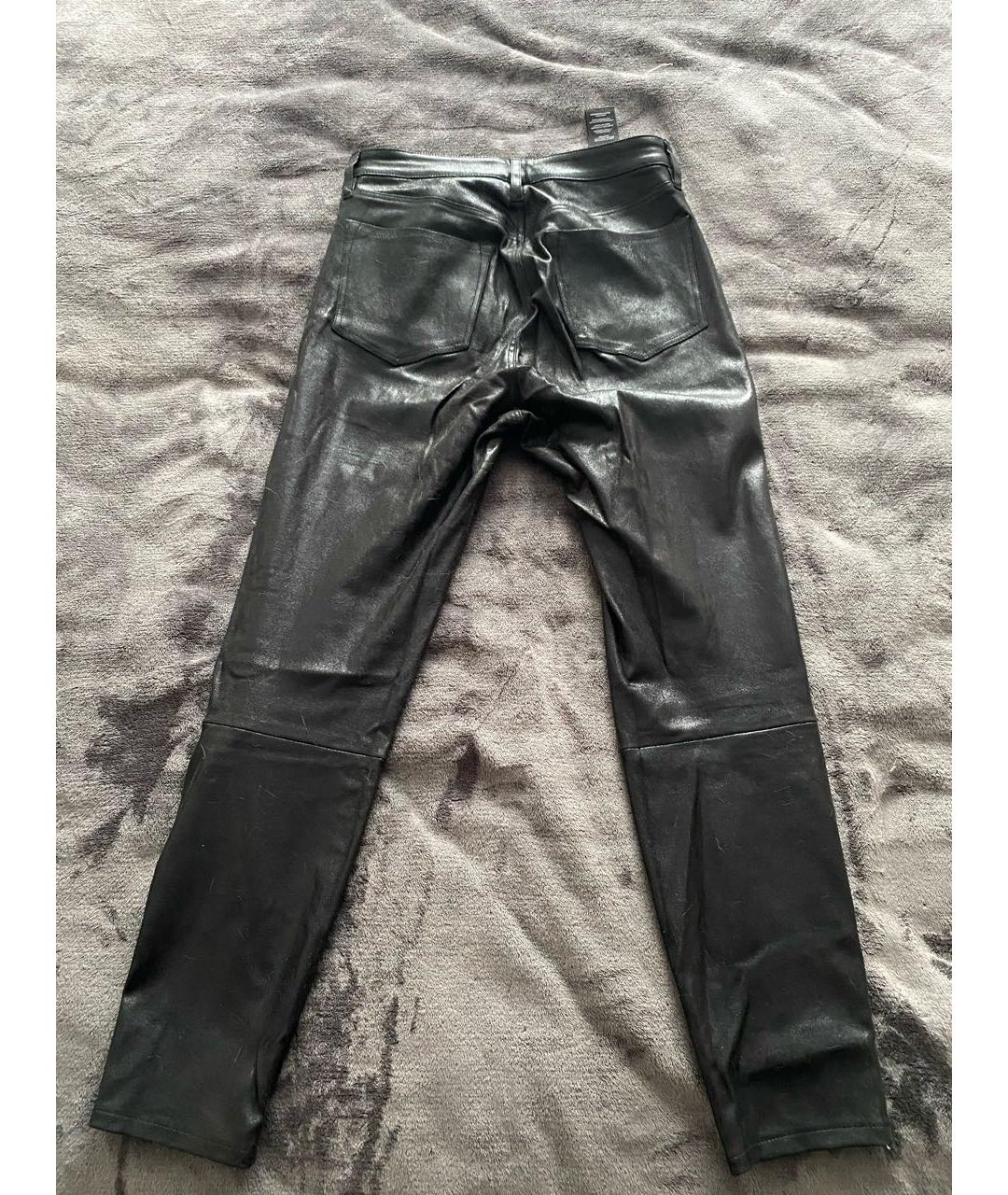 JBRAND Черные кожаные брюки узкие, фото 5