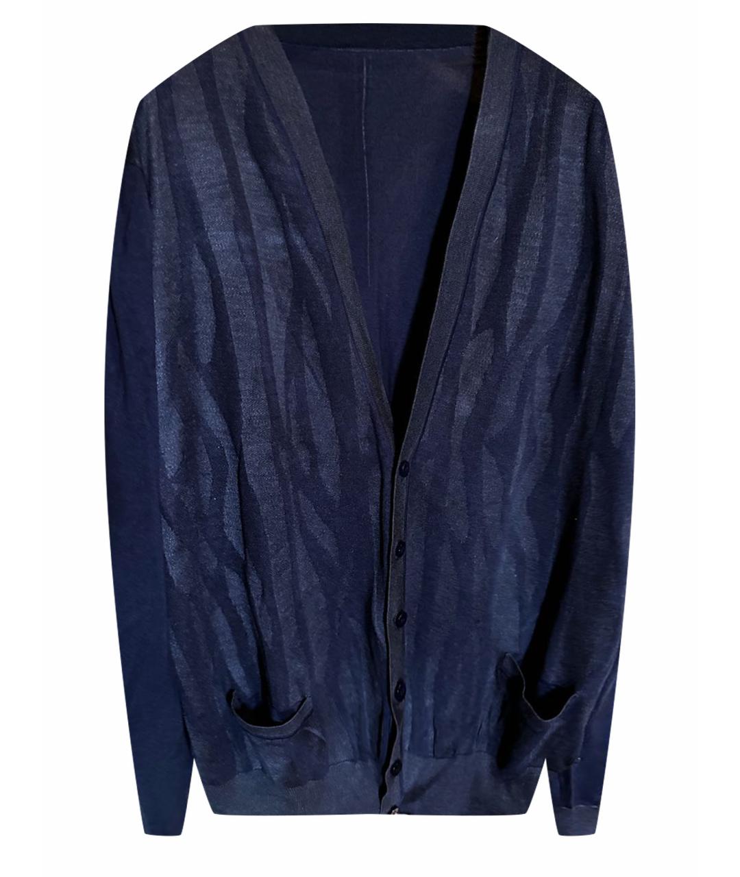 STEFANO RICCI Темно-синий шелковый джемпер / свитер, фото 1