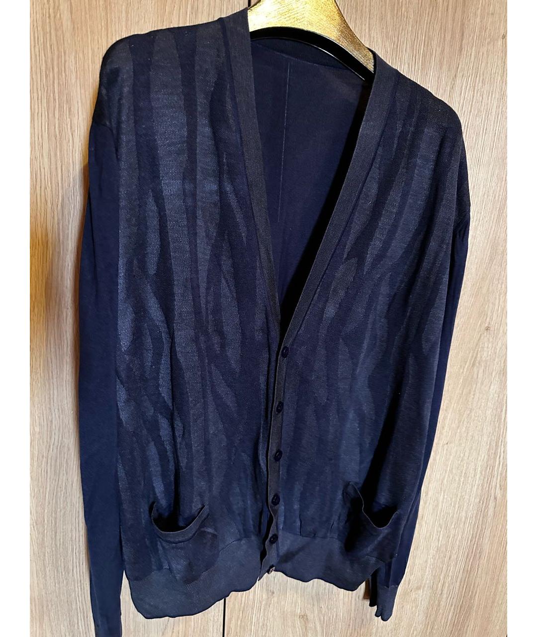 STEFANO RICCI Темно-синий шелковый джемпер / свитер, фото 5