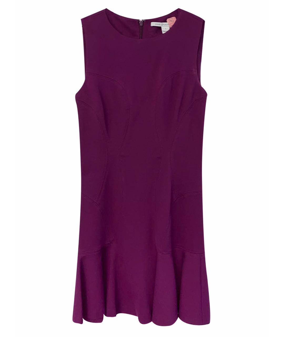 DIANE VON FURSTENBERG Фиолетовое хлопко-эластановое коктейльное платье, фото 1