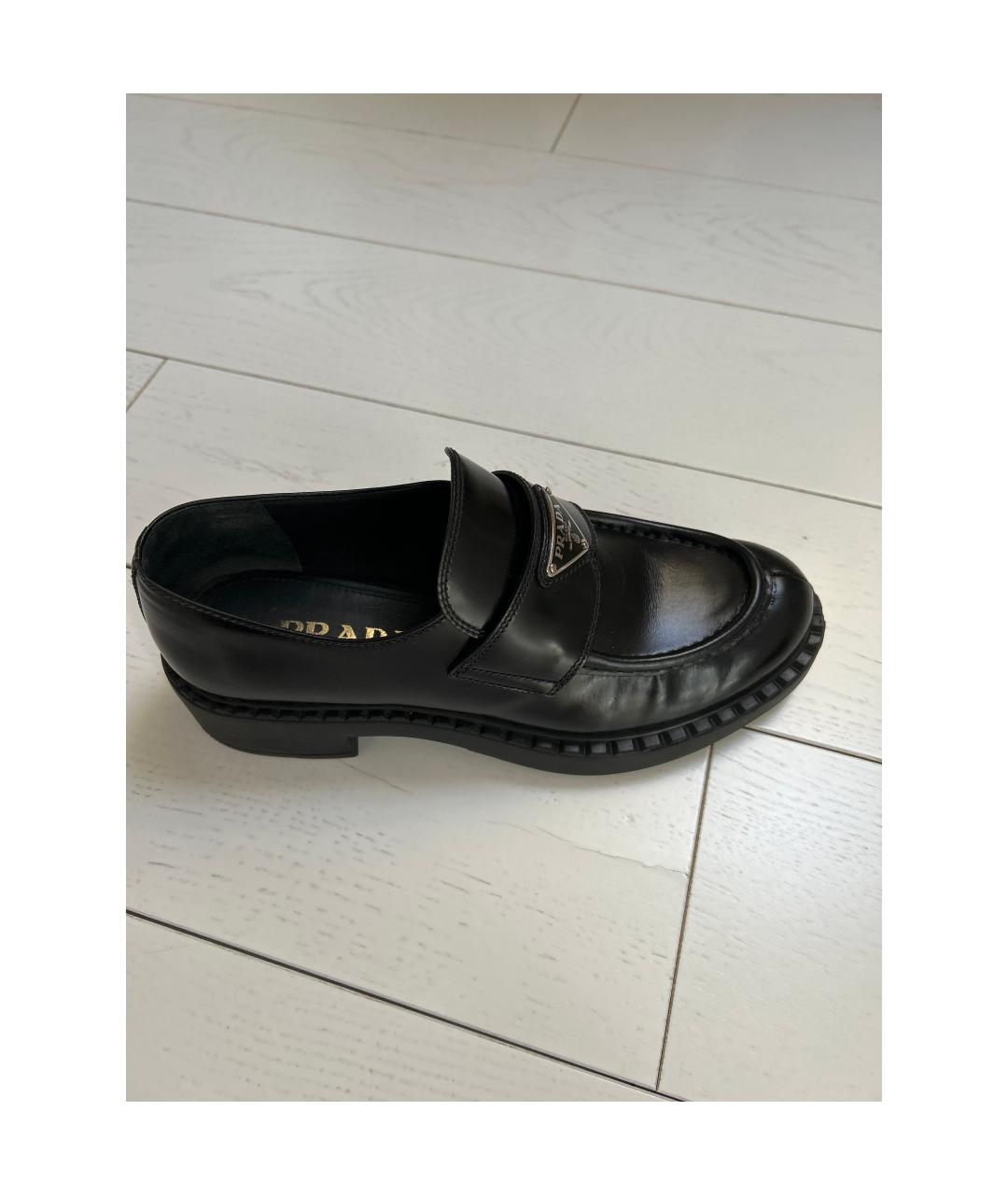 PRADA Черные кожаные лоферы, фото 6