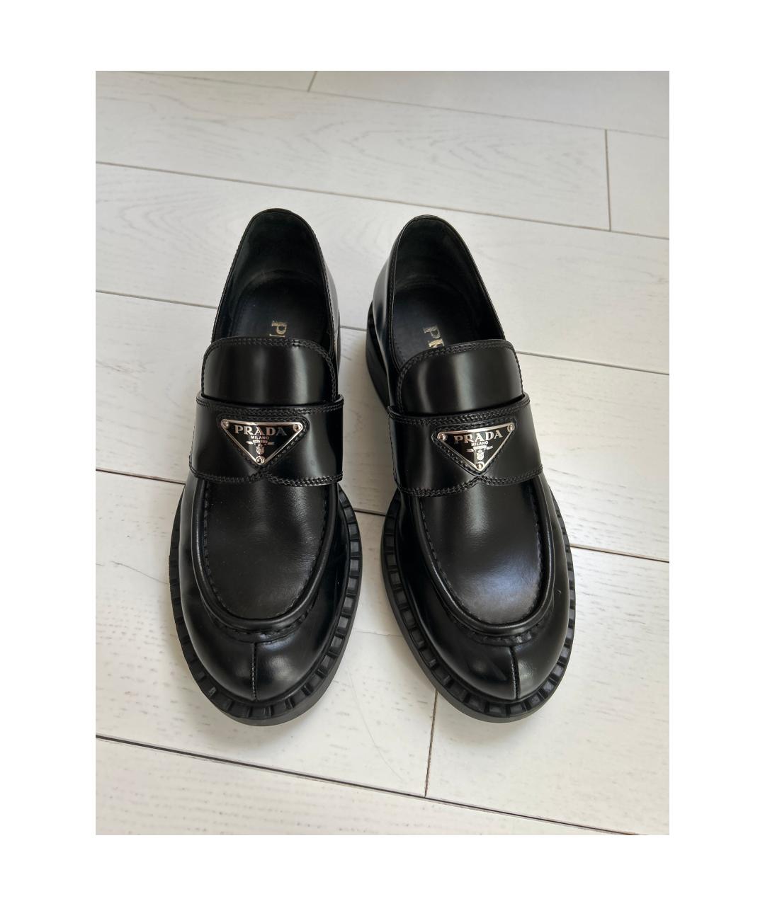 PRADA Черные кожаные лоферы, фото 2