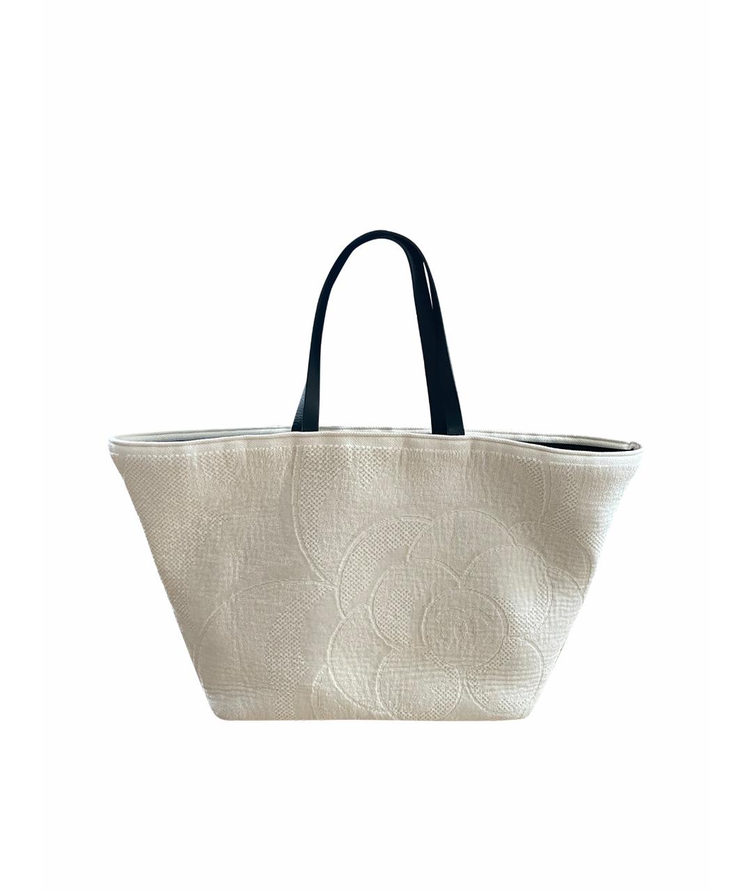 CHANEL PRE-OWNED Белая хлопковая пляжная сумка, фото 1