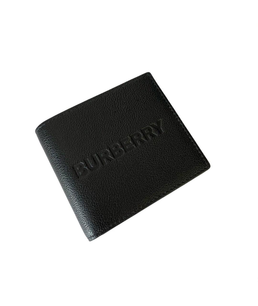 BURBERRY Черный кожаный кошелек, фото 2