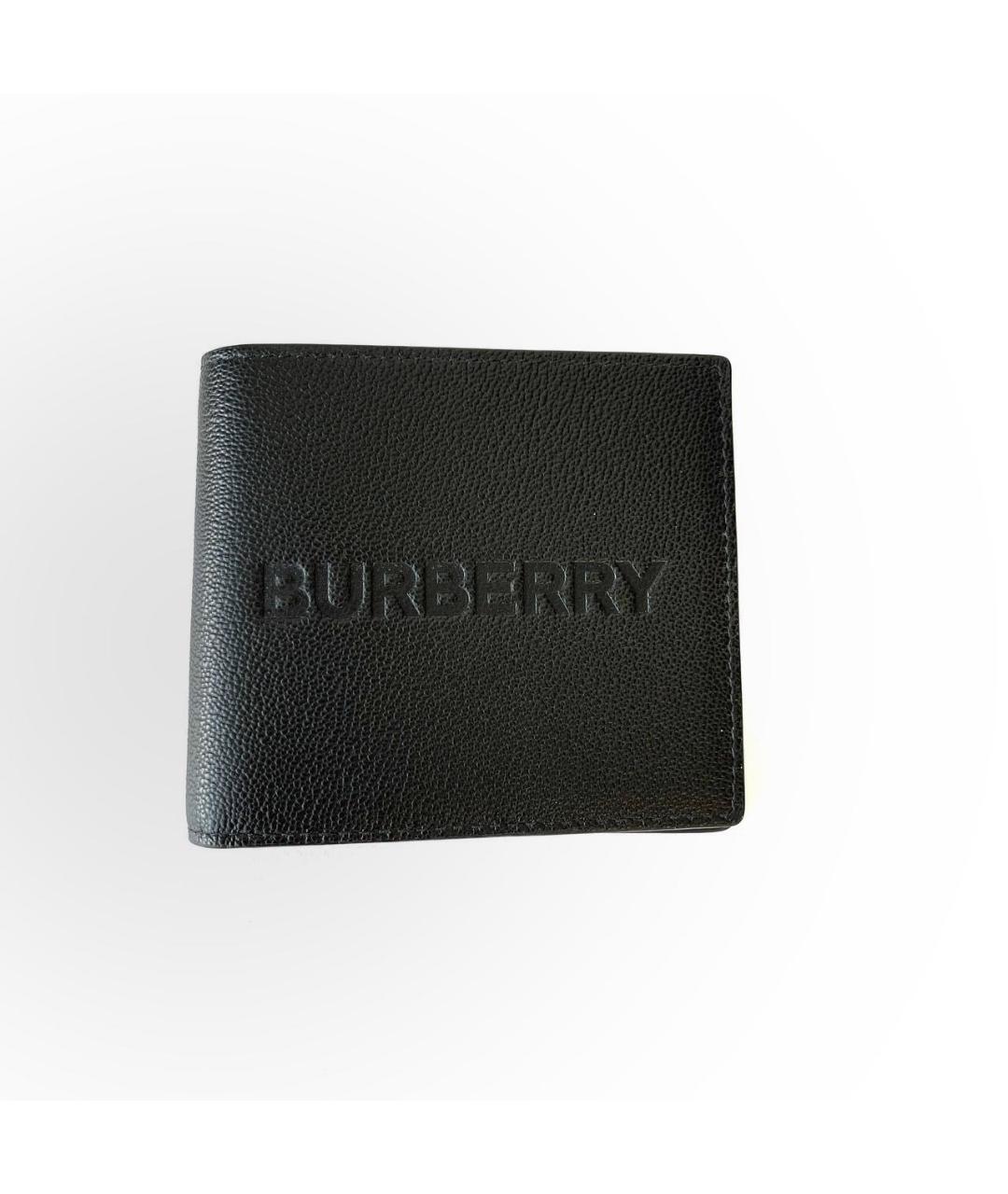 BURBERRY Черный кожаный кошелек, фото 6