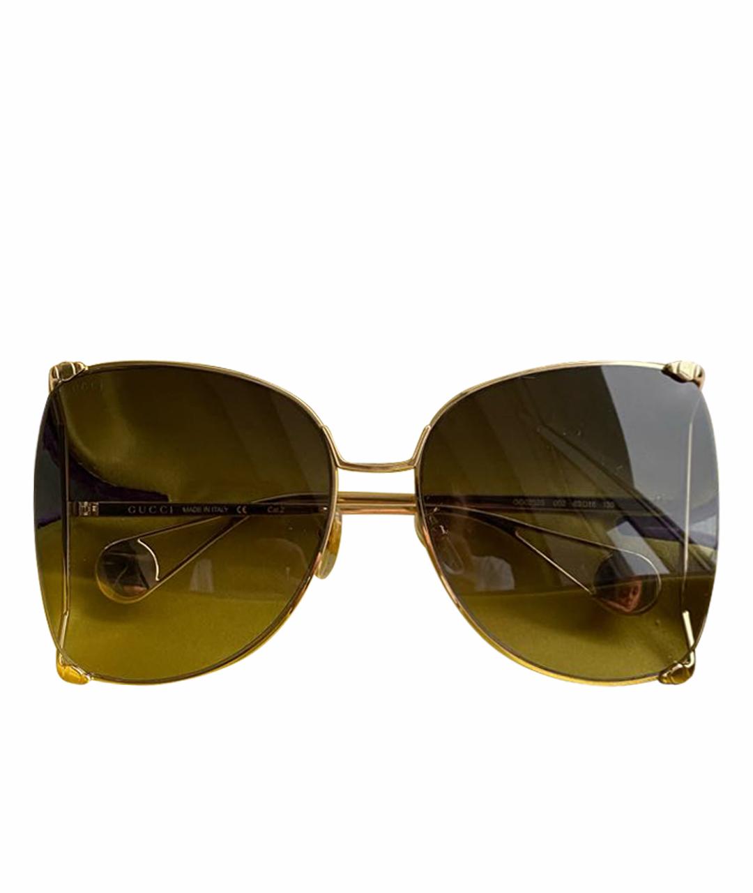 GUCCI Коричневые металлические солнцезащитные очки, фото 1