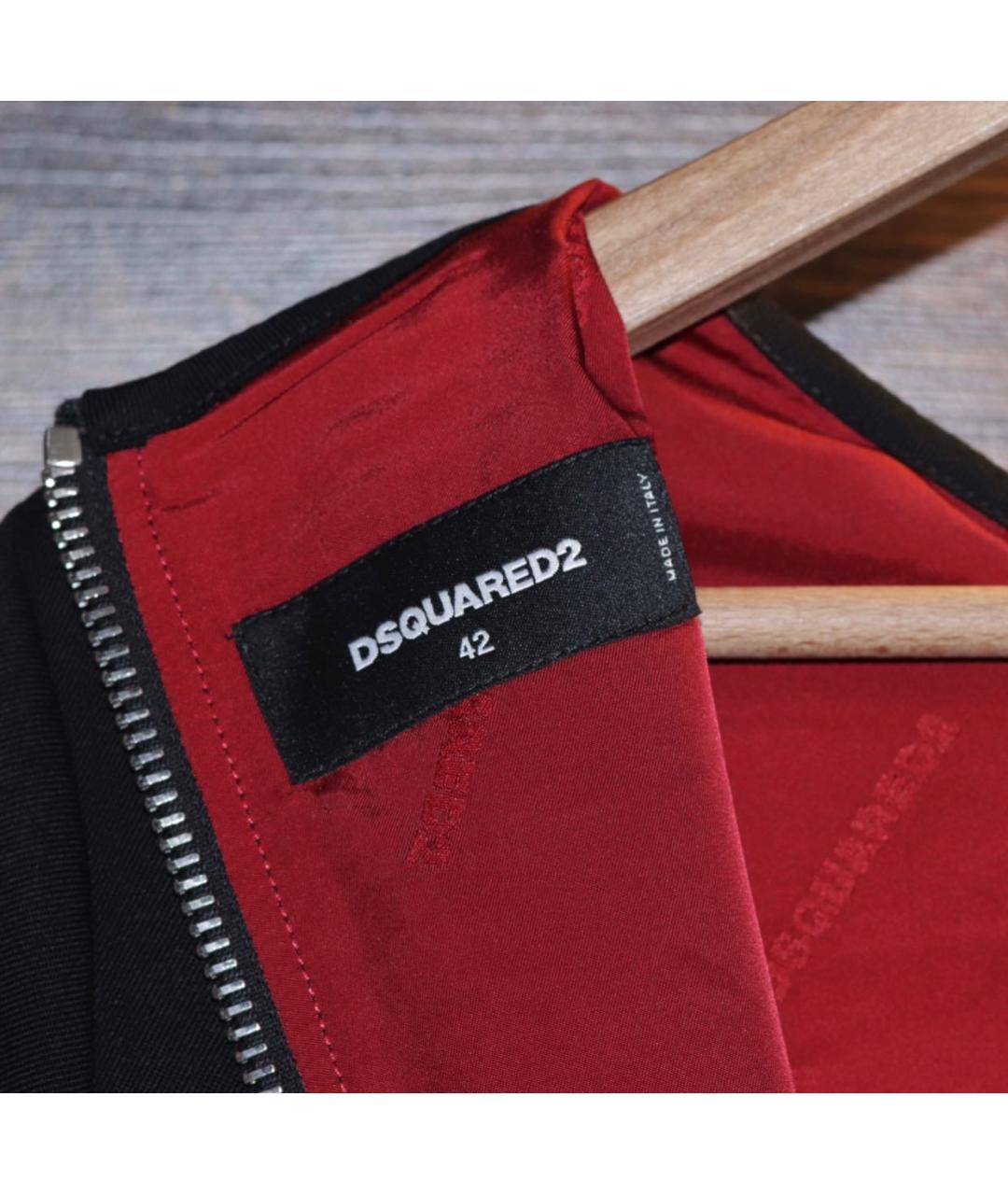 DSQUARED2 Черное шерстяное повседневное платье, фото 3