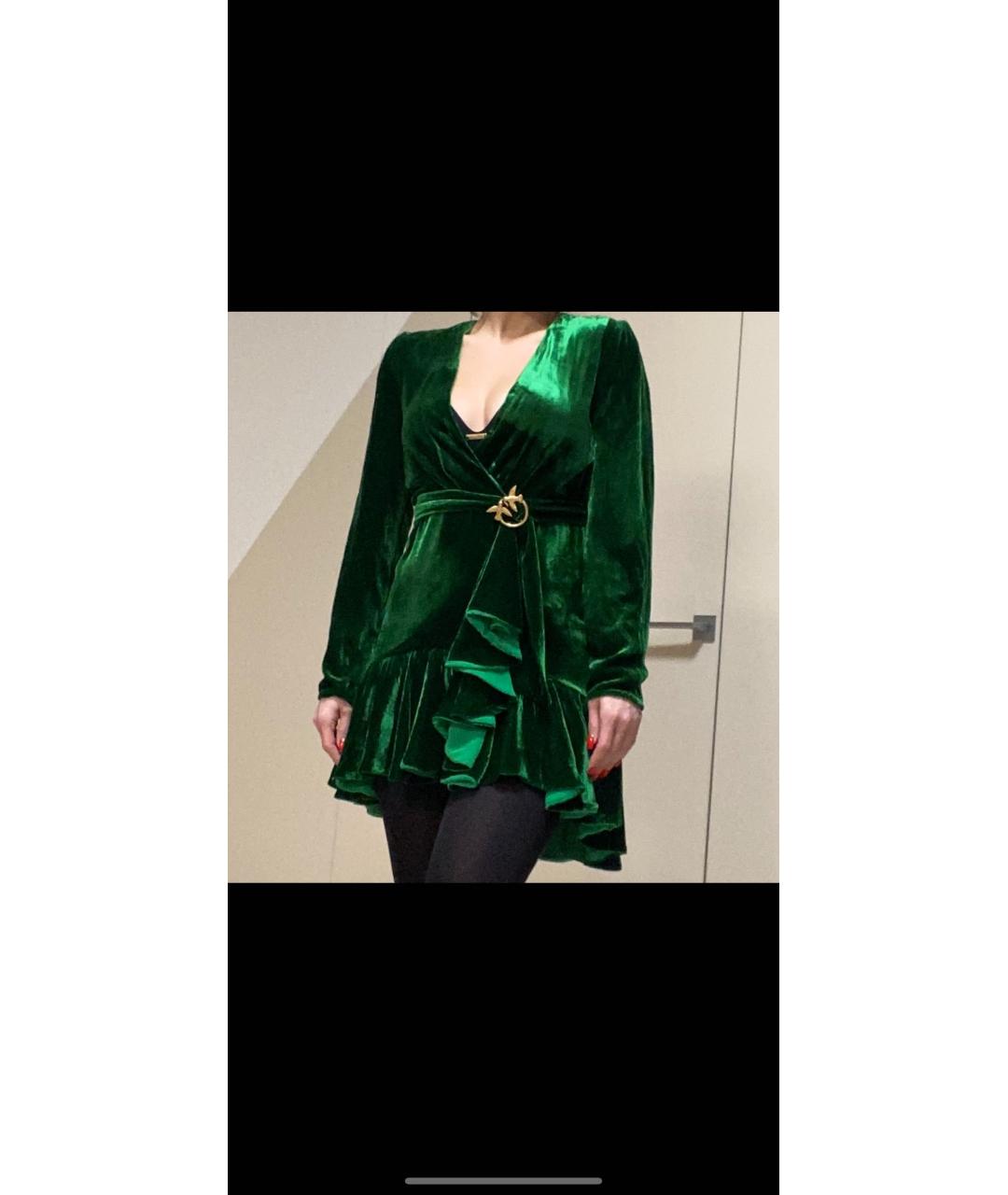 PINKO Зеленые полиэстеровое коктейльное платье, фото 8