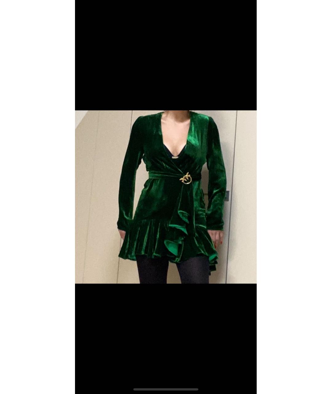PINKO Зеленые полиэстеровое коктейльное платье, фото 7