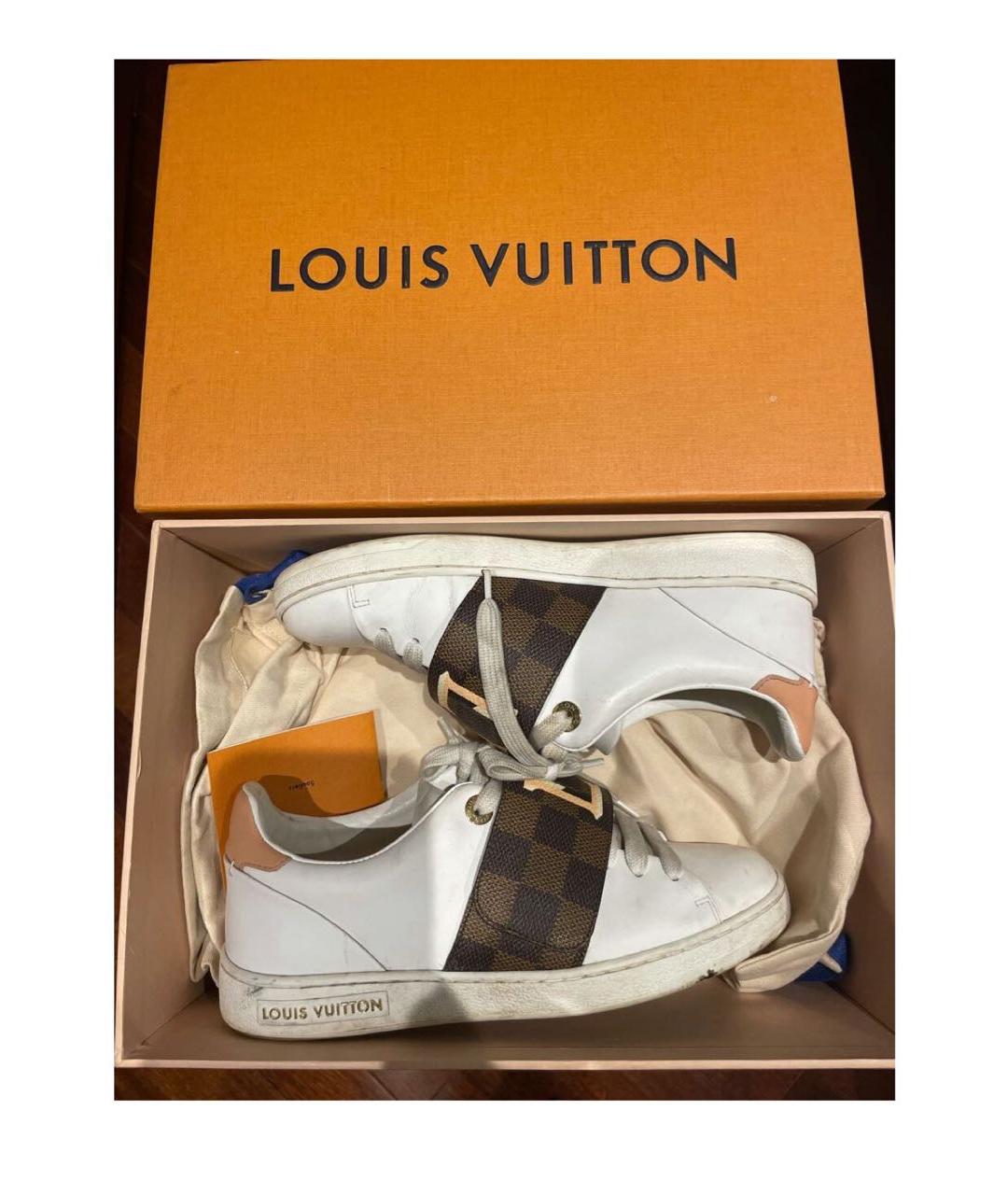 LOUIS VUITTON Белые кожаные кеды, фото 2