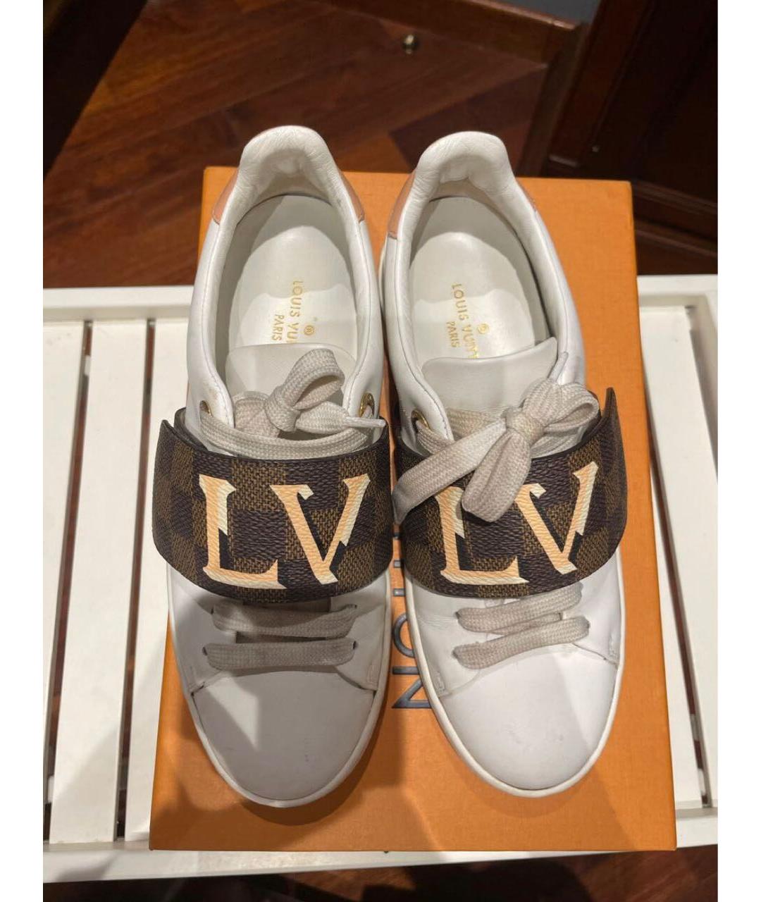 LOUIS VUITTON Белые кожаные кеды, фото 6