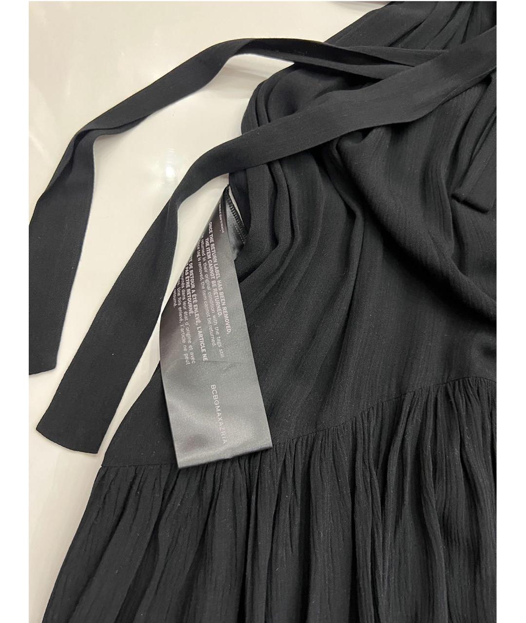 BCBG MAXAZRIA Черное вискозное повседневное платье, фото 5