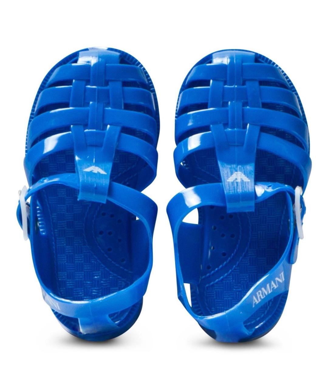 GIORGIO ARMANI Синие сандалии и шлепанцы, фото 3