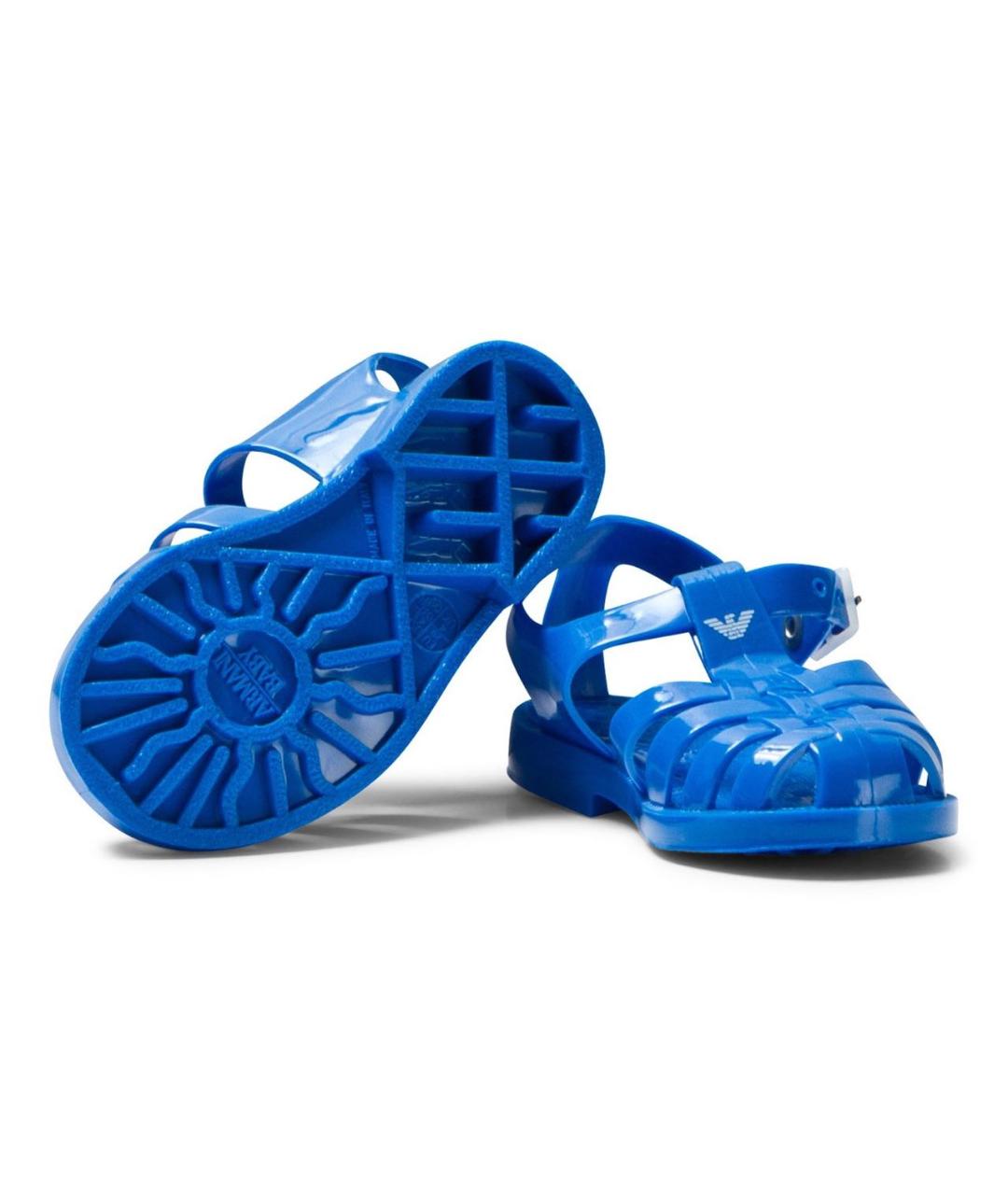 GIORGIO ARMANI Синие сандалии и шлепанцы, фото 2