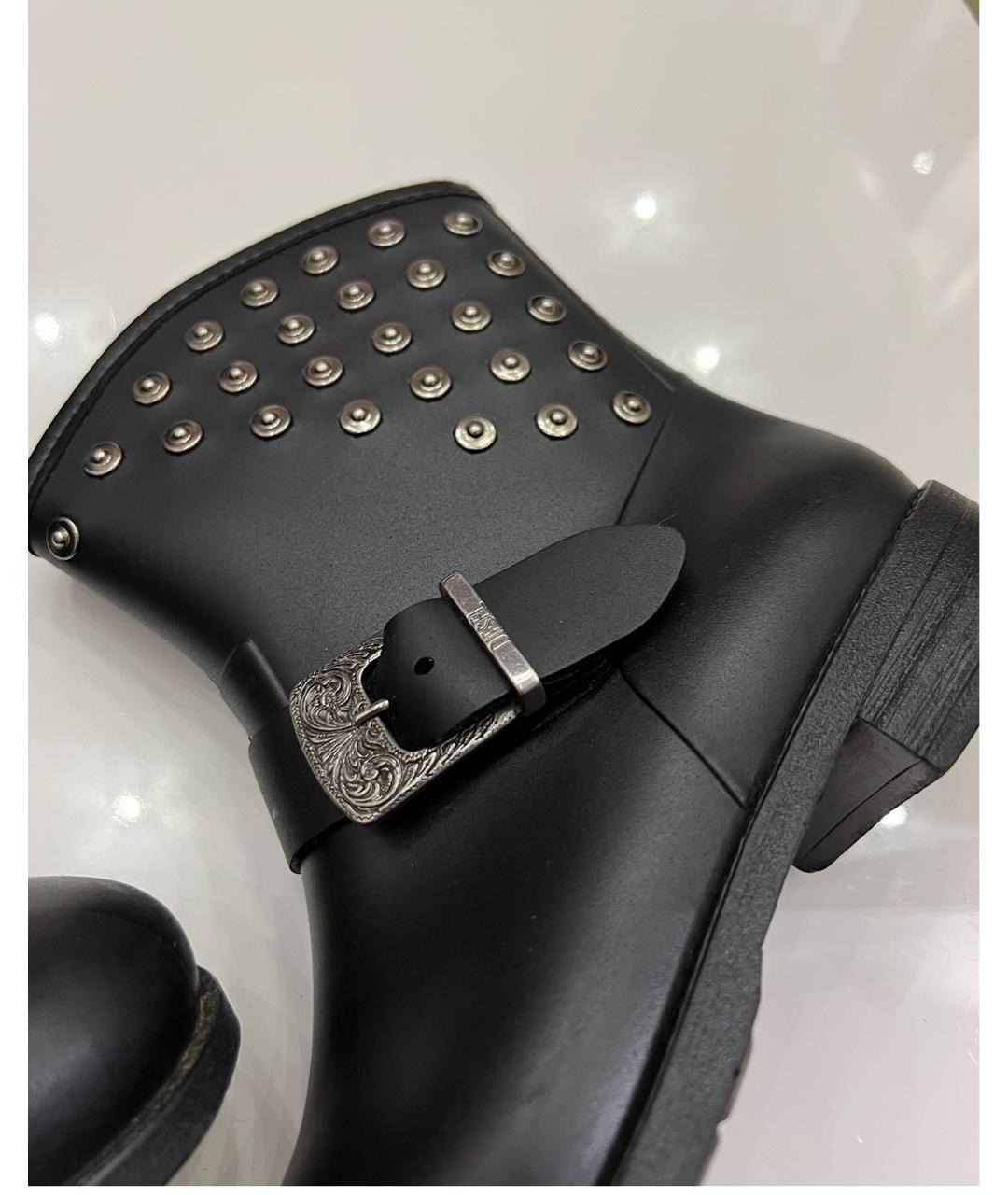 DIESEL Черные резиновые ботинки, фото 3