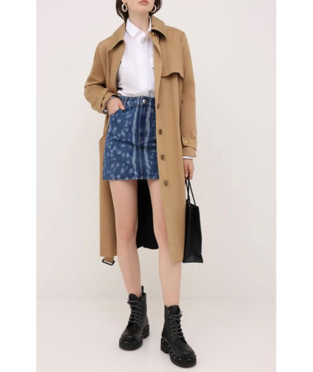 BURBERRY Синяя деним юбка мини, фото 7