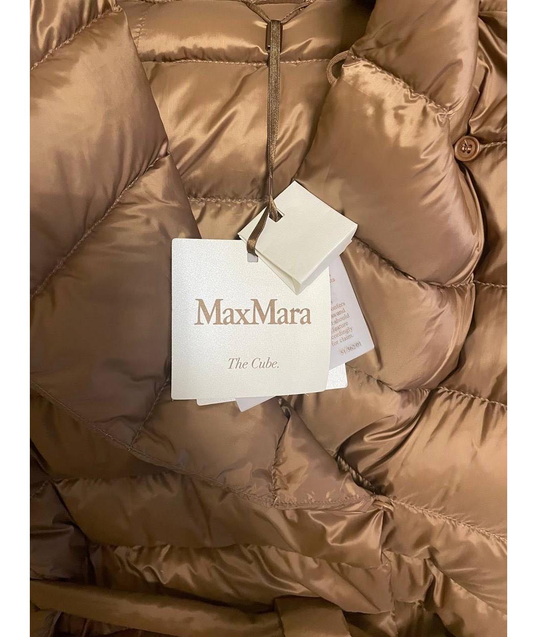 MAX MARA Коричневый полиэстеровый пуховик, фото 4