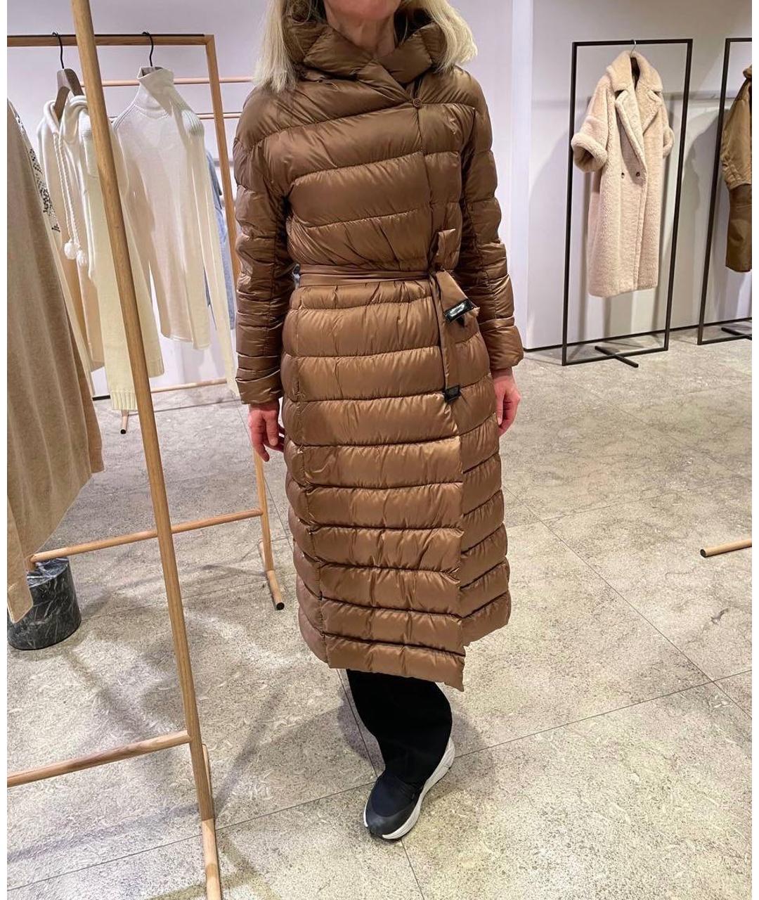 MAX MARA Коричневый полиэстеровый пуховик, фото 10