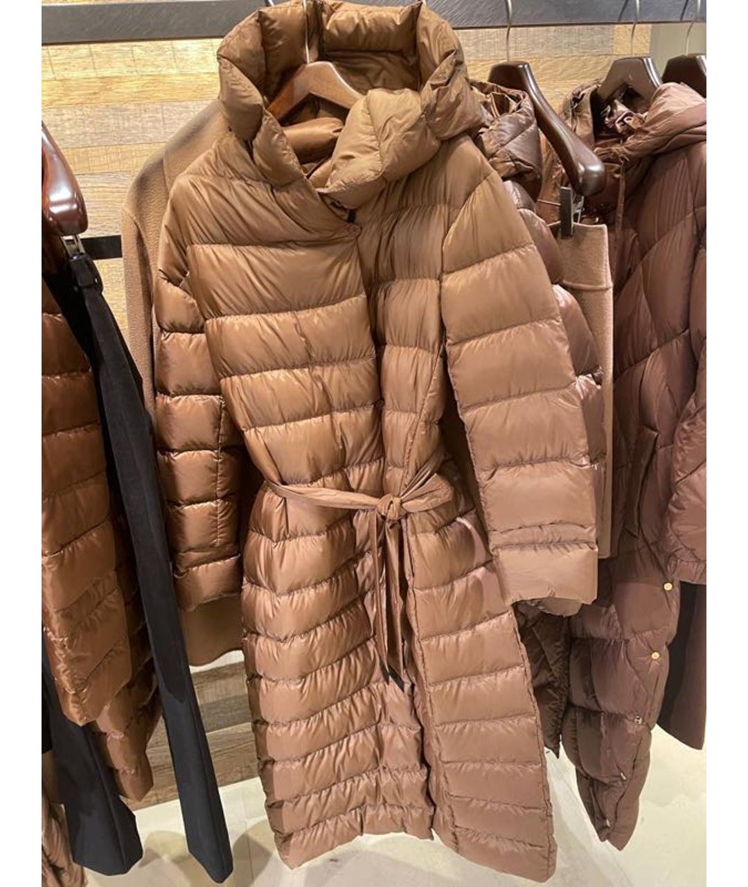 MAX MARA Коричневый полиэстеровый пуховик, фото 9
