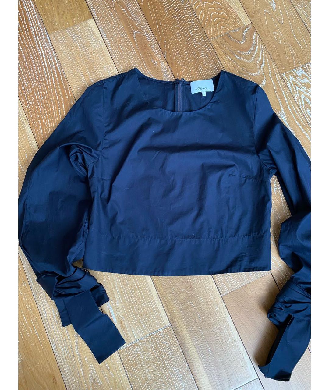 3.1 PHILLIP LIM Темно-синяя хлопковая блузы, фото 2