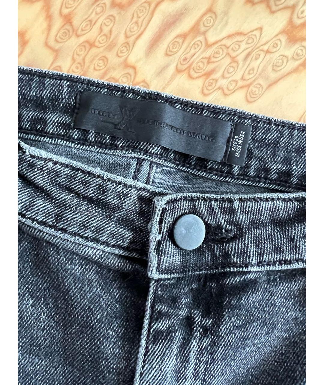 ALEXANDER WANG Серые хлопко-эластановые джинсы слим, фото 6