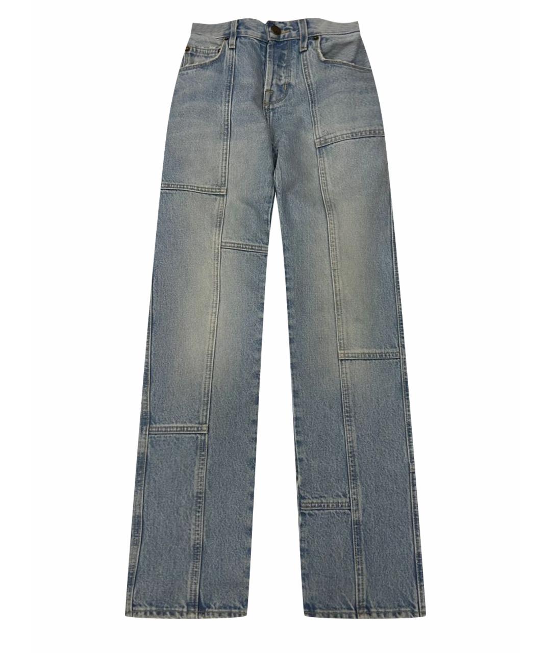CURRENT/ELLIOTT Голубые хлопковые прямые джинсы, фото 1