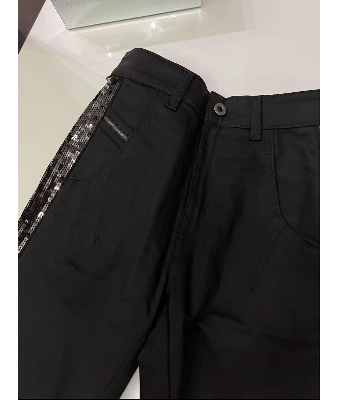 DIESEL BLACK GOLD Черные хлопко-эластановые прямые джинсы, фото 3