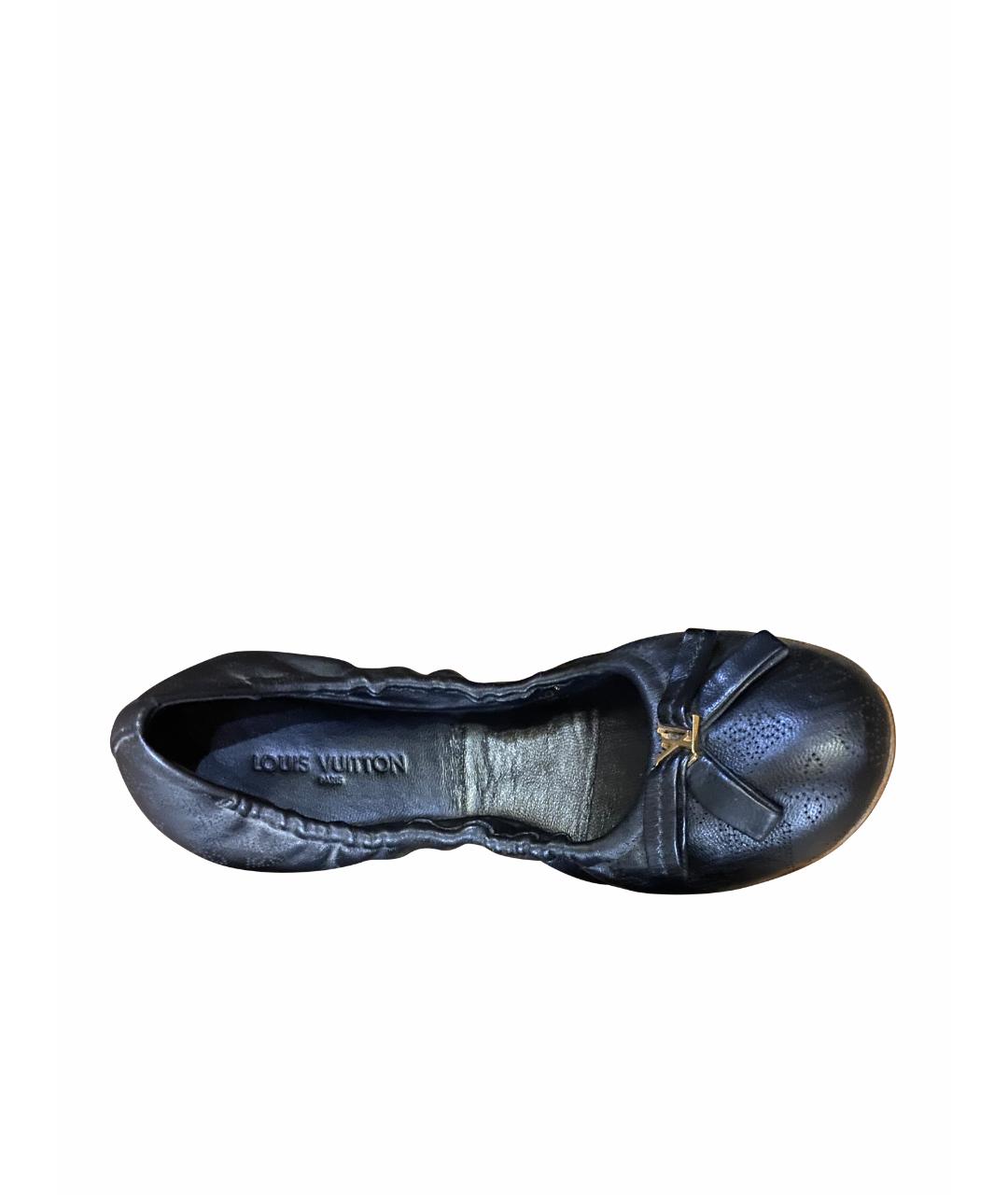 LOUIS VUITTON PRE-OWNED Черные кожаные балетки, фото 1