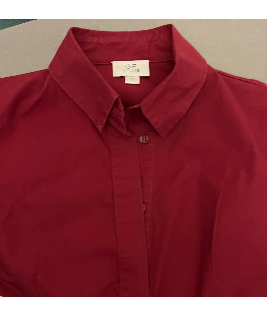 GIANFRANCO FERRE Бордовая хлопковая рубашка, фото 3