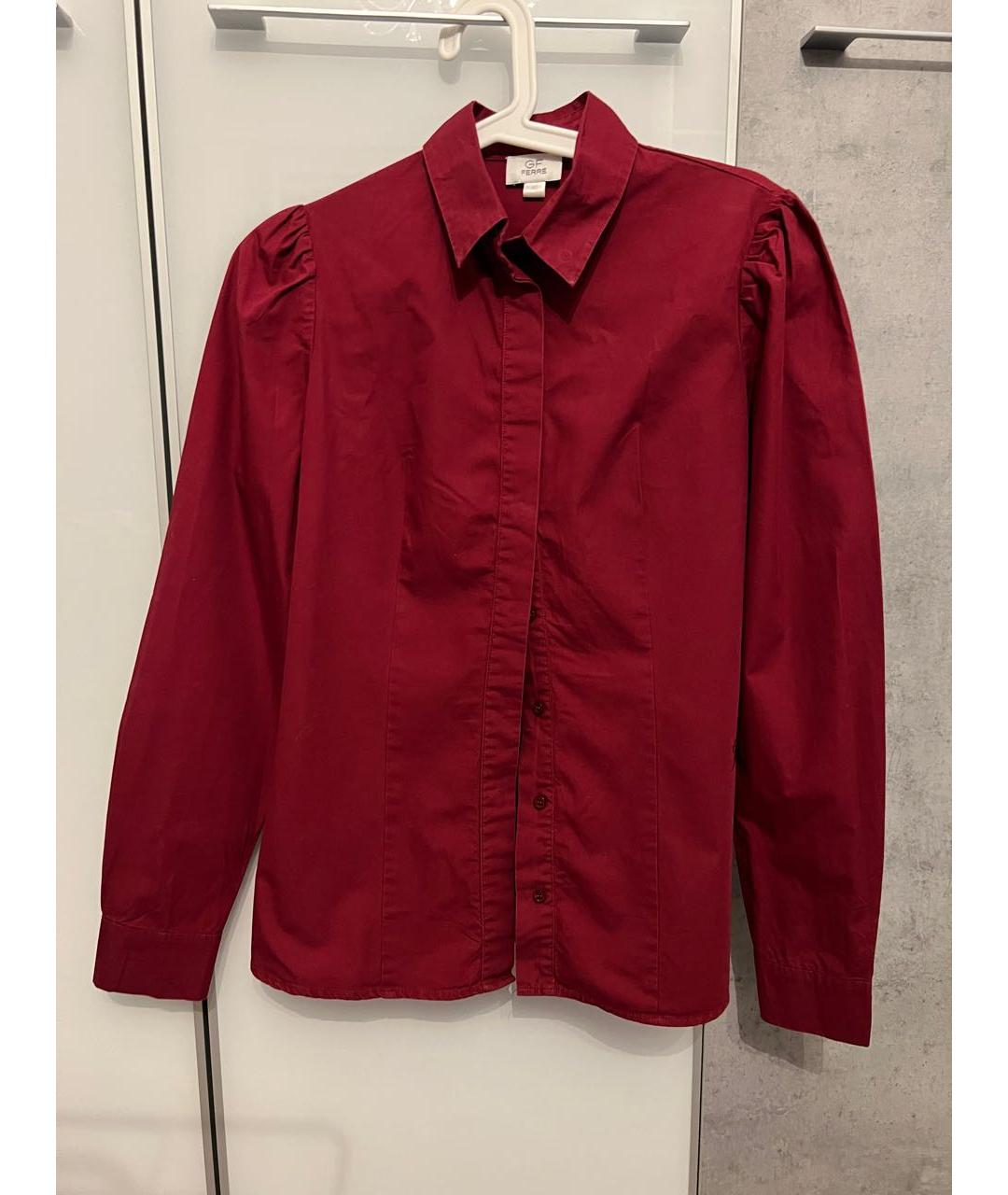 GIANFRANCO FERRE Бордовая хлопковая рубашка, фото 5