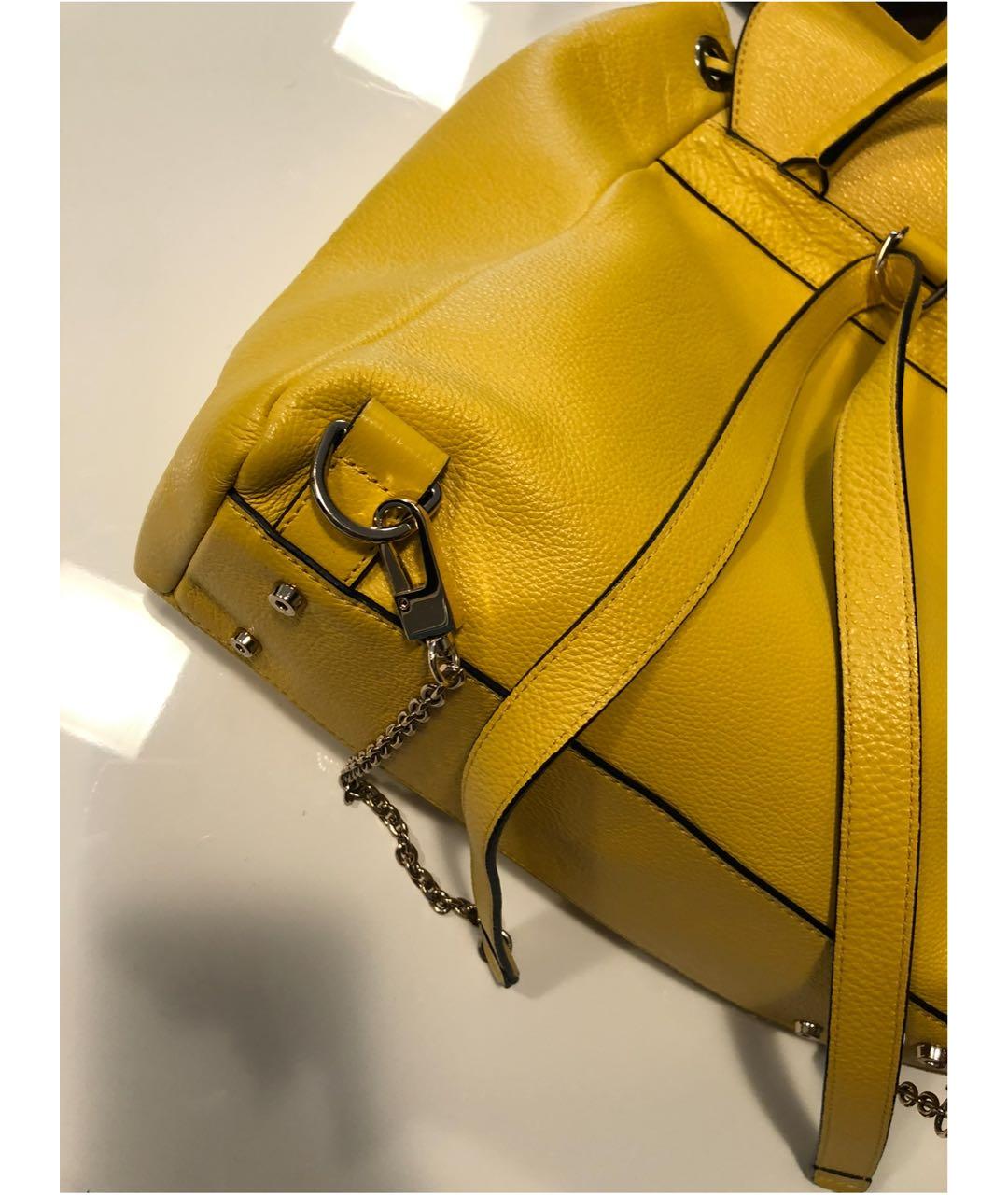 COCCINELLE Желтый кожаный рюкзак, фото 6