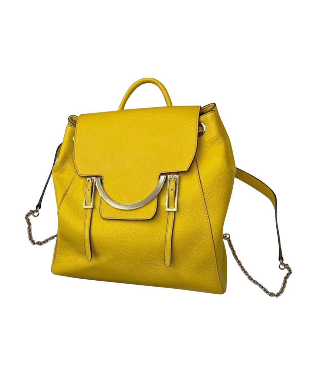 COCCINELLE Желтый кожаный рюкзак, фото 1