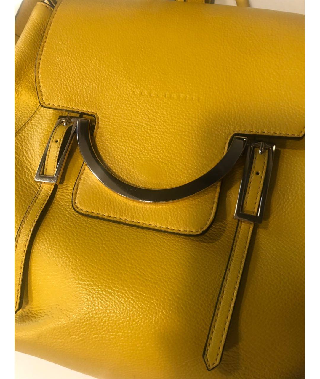 COCCINELLE Желтый кожаный рюкзак, фото 4