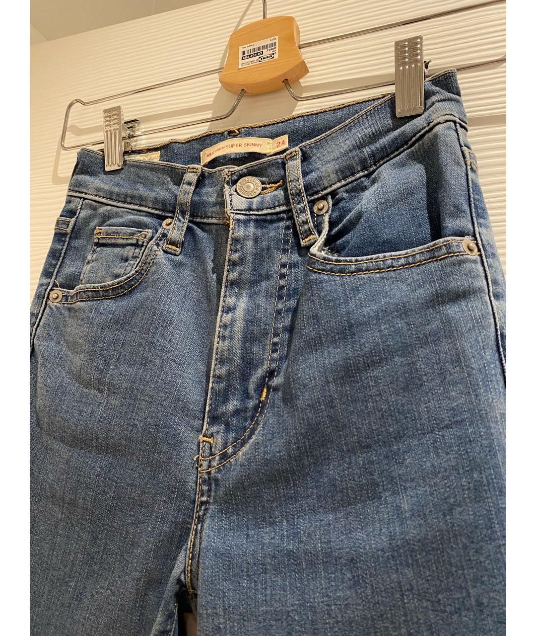 LEVI'S Голубые хлопковые джинсы слим, фото 4