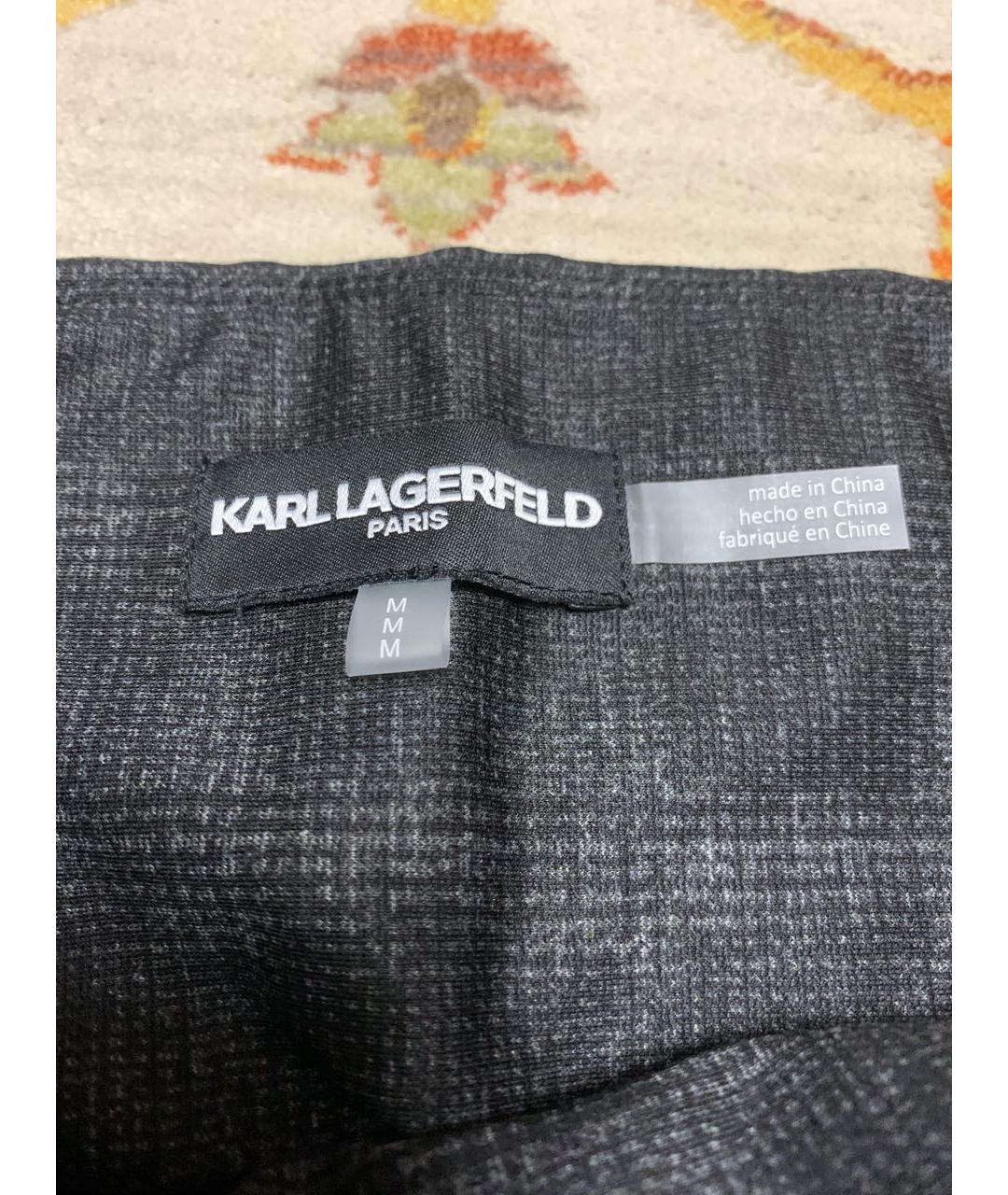KARL LAGERFELD Черные полиэстеровые брюки узкие, фото 2