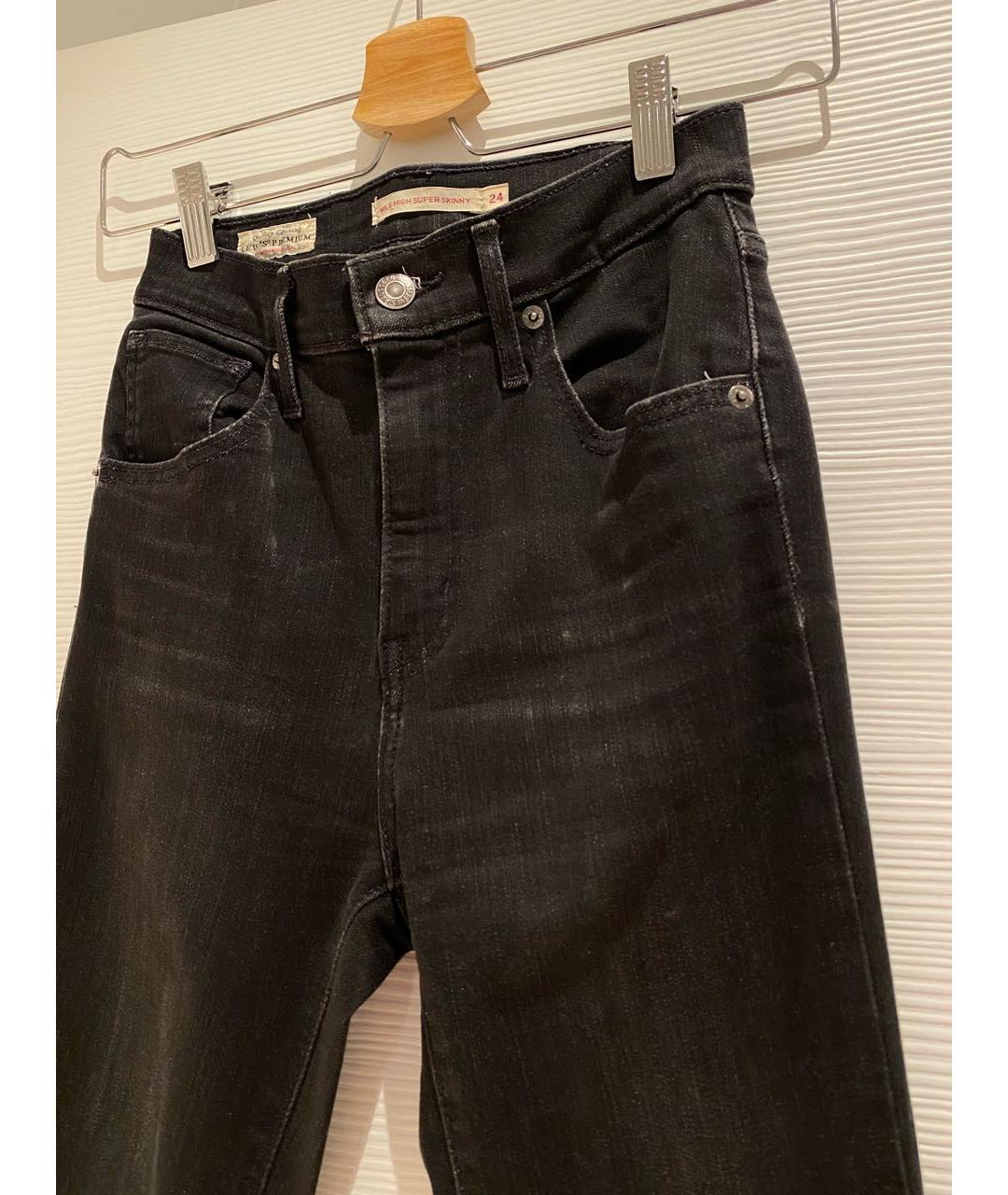 LEVI'S Черные хлопковые джинсы слим, фото 4