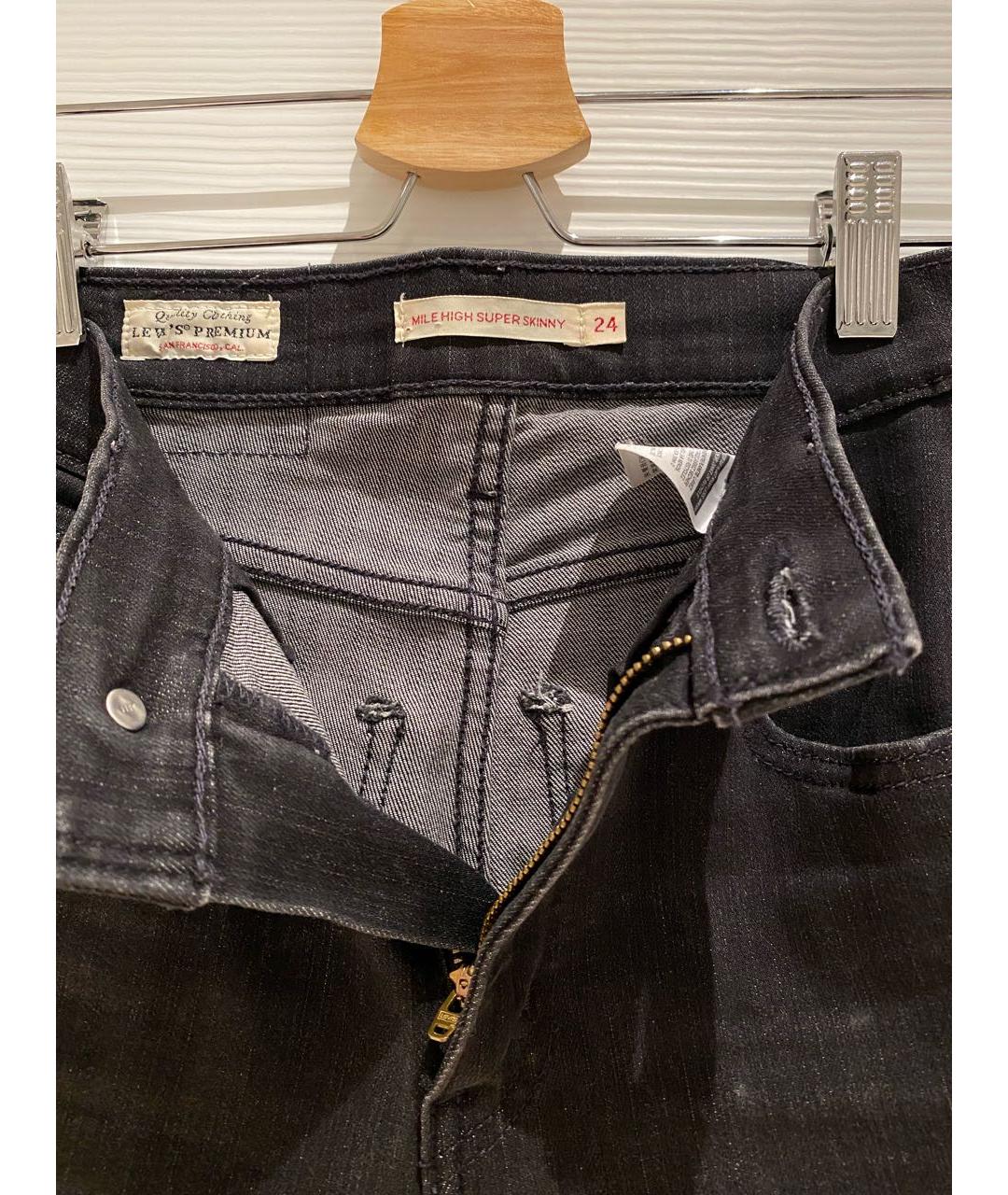 LEVI'S Черные хлопковые джинсы слим, фото 3