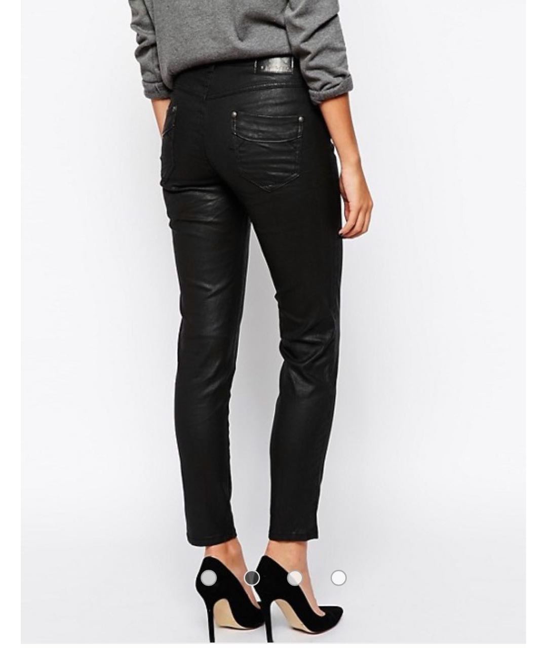 SISLEY - PARIS Черные хлопко-эластановые брюки узкие, фото 3