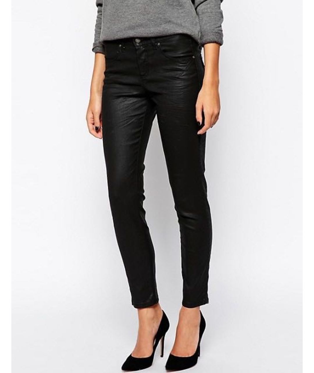 SISLEY - PARIS Черные хлопко-эластановые брюки узкие, фото 2