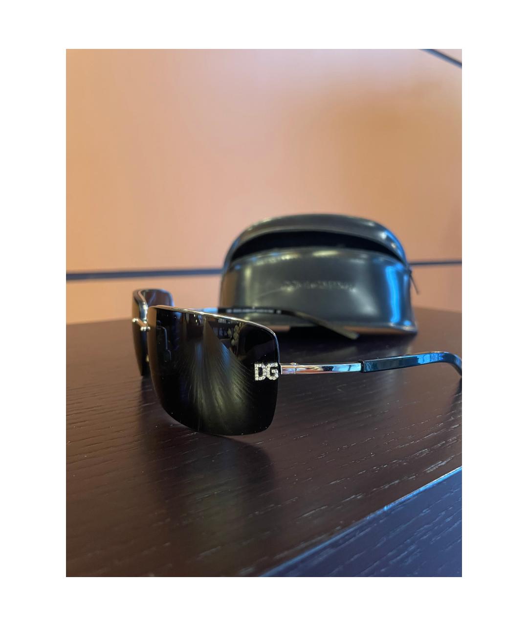 DOLCE&GABBANA Черные пластиковые солнцезащитные очки, фото 2