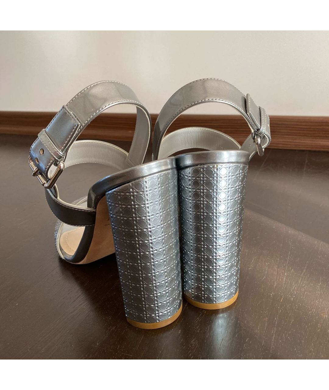 CHRISTIAN DIOR PRE-OWNED Серебряные туфли из лакированной кожи, фото 4