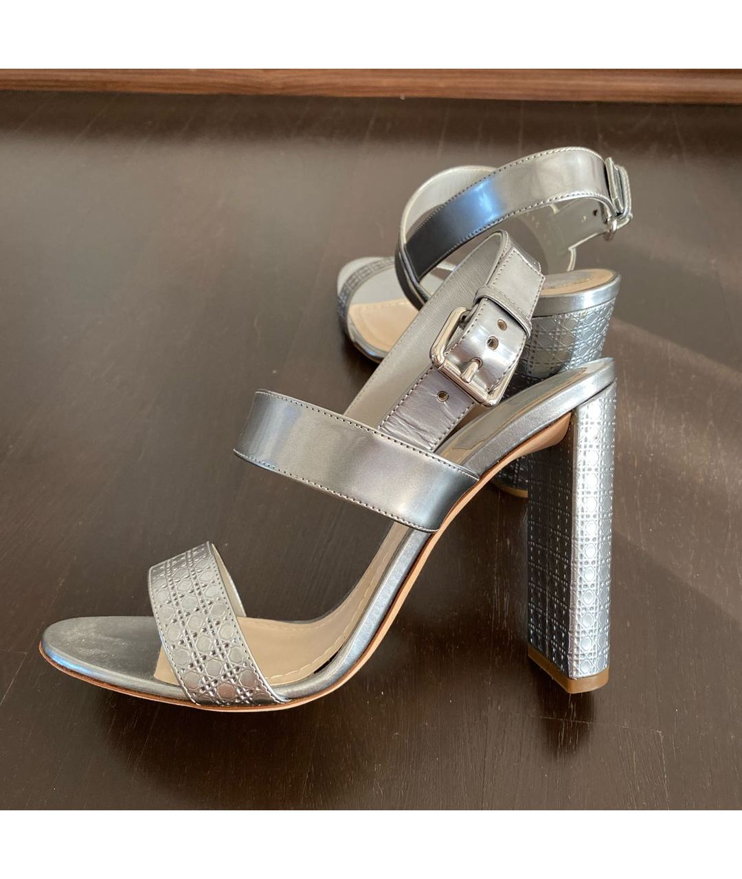 CHRISTIAN DIOR PRE-OWNED Серебряные туфли из лакированной кожи, фото 5