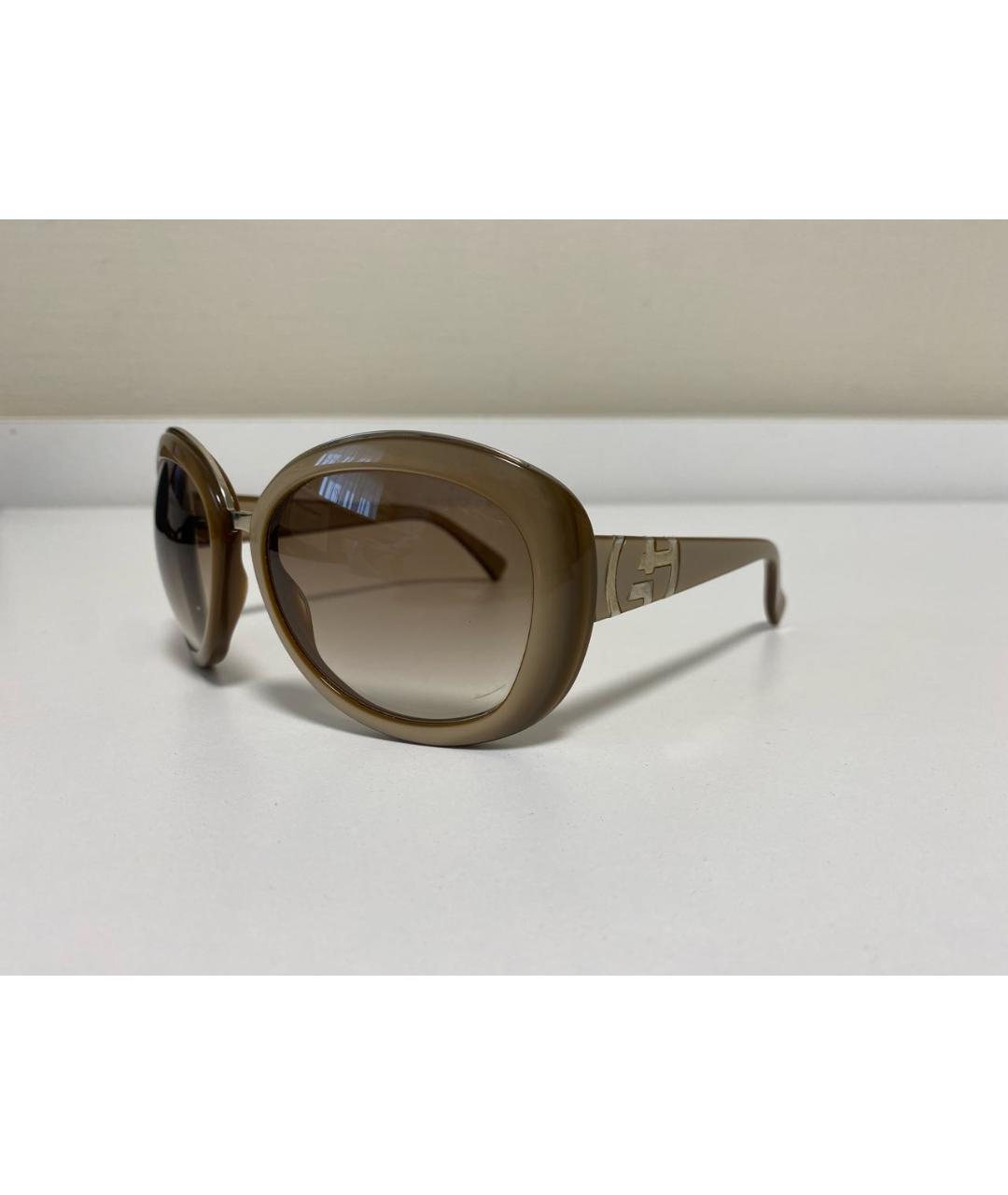 GIORGIO ARMANI Бежевые пластиковые солнцезащитные очки, фото 2