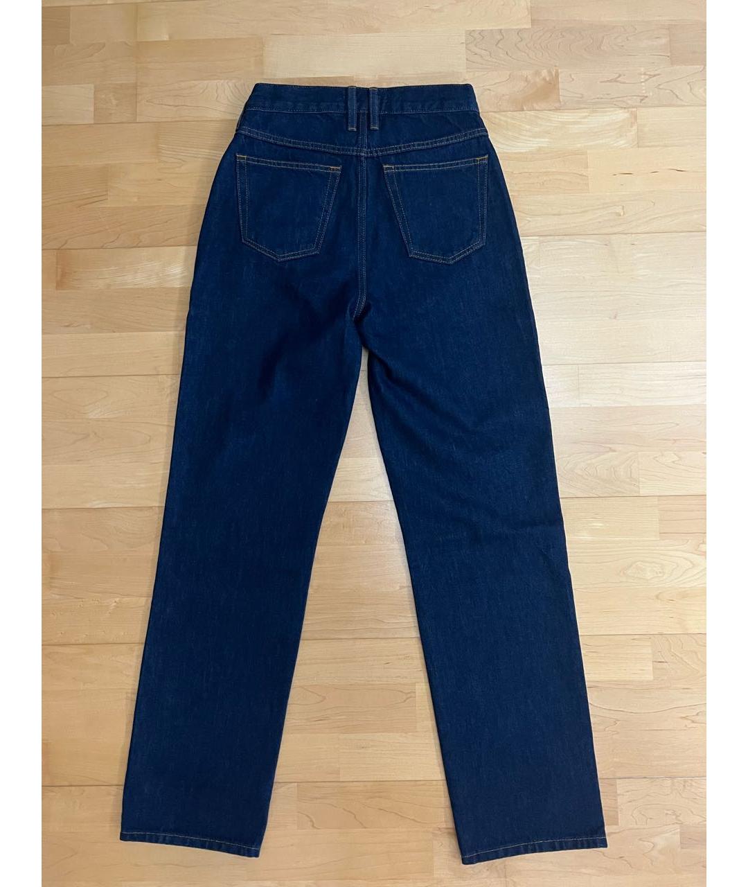 FRAME Темно-синие хлопковые прямые джинсы, фото 2